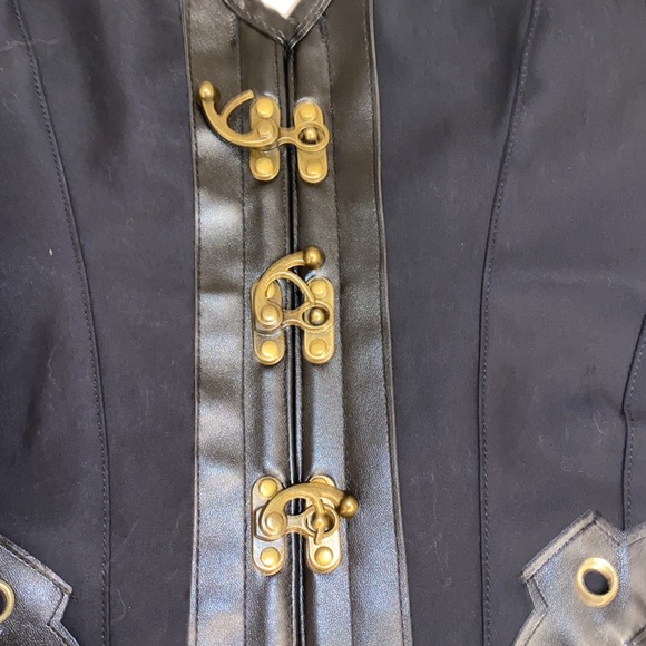 Bustier Corset Top, Chain, Grommets & rivet accents. Black Sz S NWOT - Picture 15 of 16